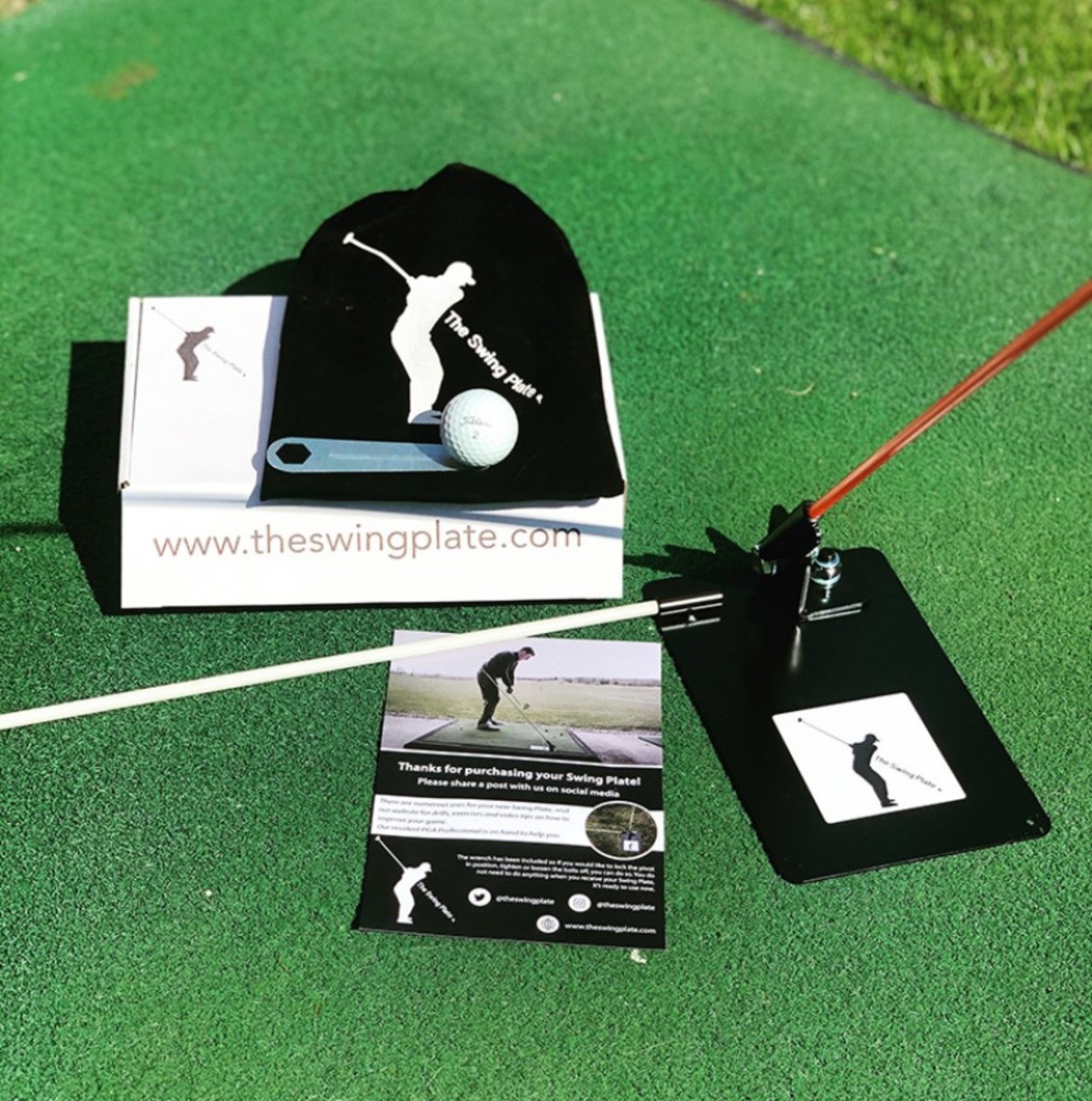 The Swing Plate is a free-standing, portable unit that is compatible with all standard-sized alignment rods, and allows for vertical or horizontal placement. It retails for $89.99.